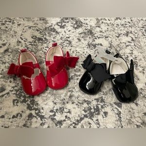 Cat and Jack soft sole dress shoes. Size 6-9months. Two pairs. NWT.